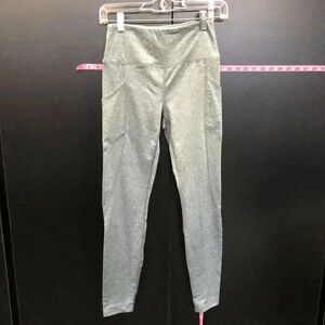 Bally High Waist full length athletic leggings,leg pockets. Heathered gray